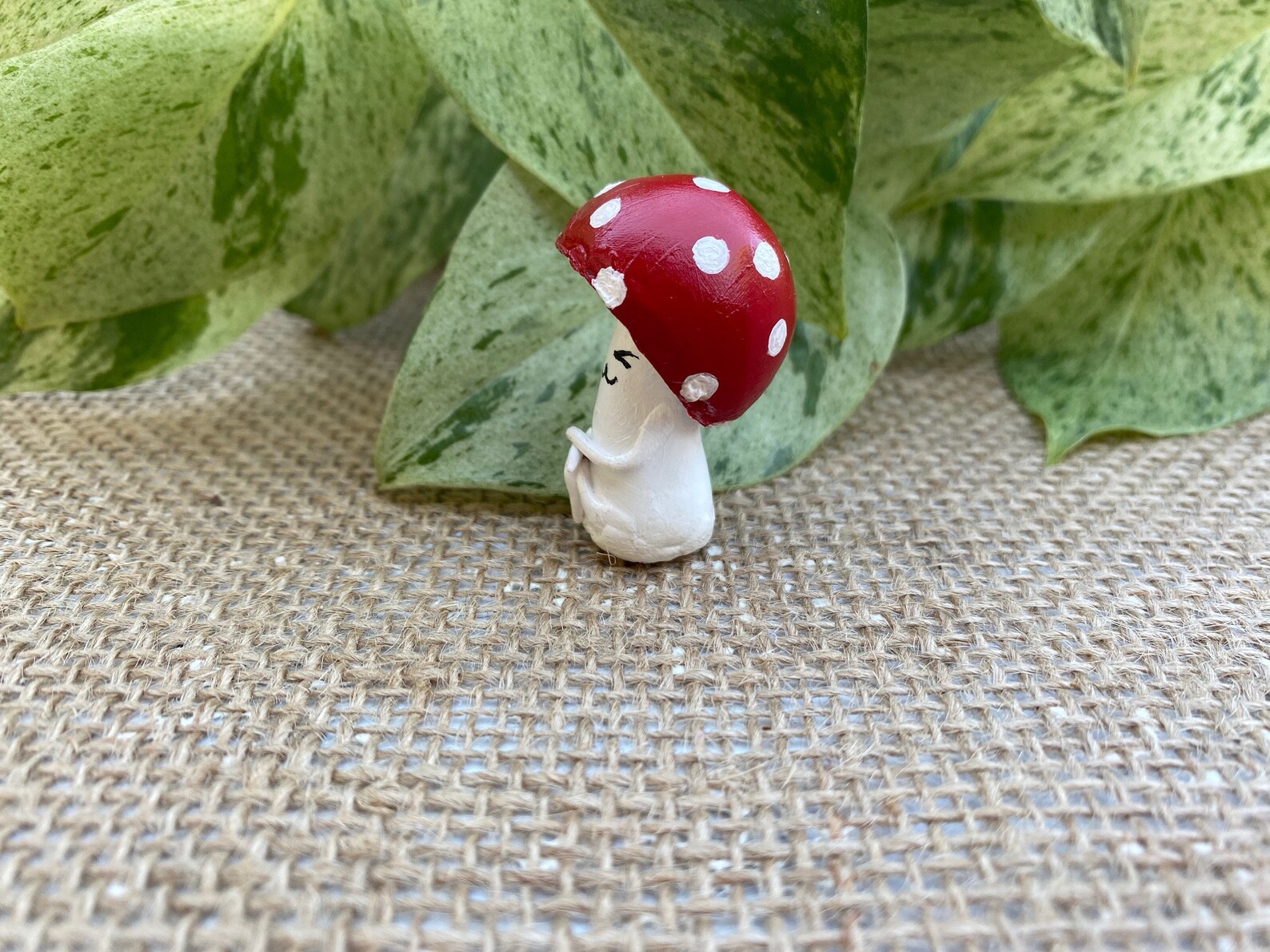 Mushroom plant guardian cute handmade Mushroom figurine Etsy