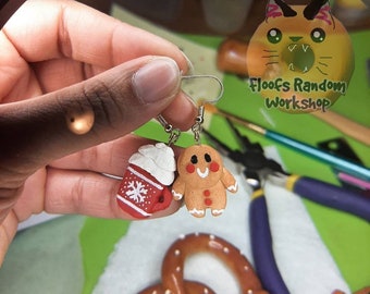 Mismatched Christmas Earrings, Gingerbread Earrings, Hot Chocolate Earrings, Mug Earrings, Coffee Mug Earrings, Xmas Jewelry, Hook and Clip!