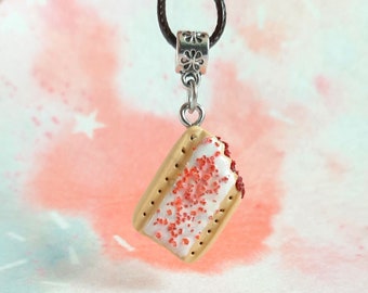 You Pick: Toaster Tart Necklaces, Cherry Tart Necklace, Berry Tart Necklace, Pick Your Bail and Necklace Color! Pastry Necklace, Food Gift