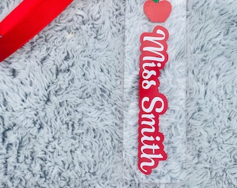 Personalized Teacher Bookmark: Clear Acrylic End of Term Gift