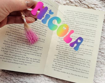 Personalised Acrylic Bookmark with Tassel: Custom Book Lover Gift