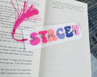 Personalised Acrylic Bookmark with Tassel: Custom Book Lover Gift