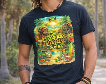 Reggae Land 2026 Festival Tee, Jamaica Vibes Graphic Shirt, Summer Music Top