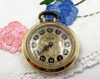Vintage Anilex 17 Jewels Mini Pocket Watch Pendant Mechanical Manual Wind Swiss Made Running but Gains  / Loses Time