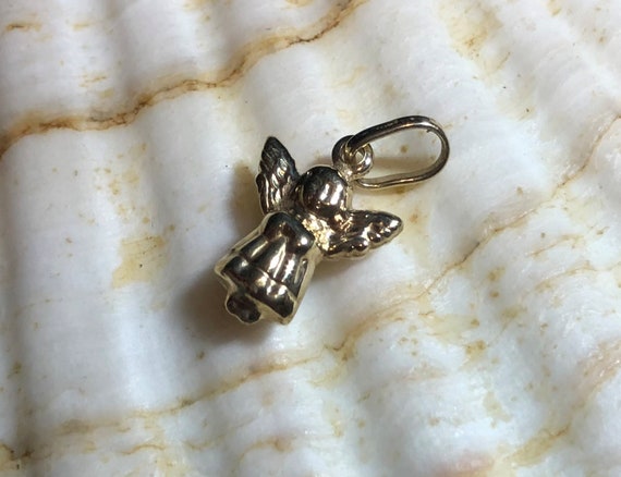 Vintage 9ct Gold TINY ANGEL Charm / Pendant - Made