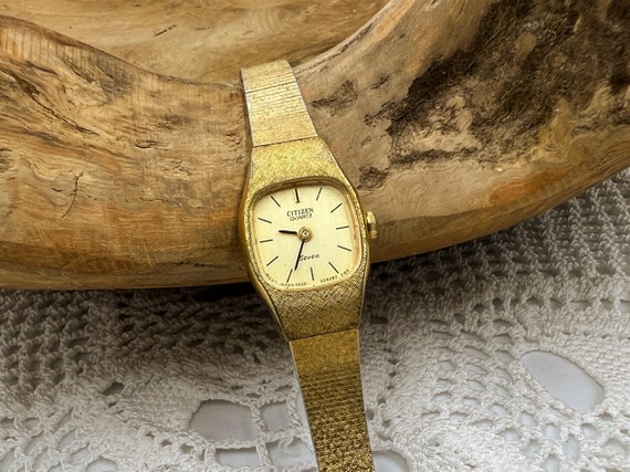 1983 Citizen Quartz seven Square Face Wrist Watch 15.5cm to 16cm Gold With Japanese Movement Running Well Keeping Time Birth Year Etsy Australia