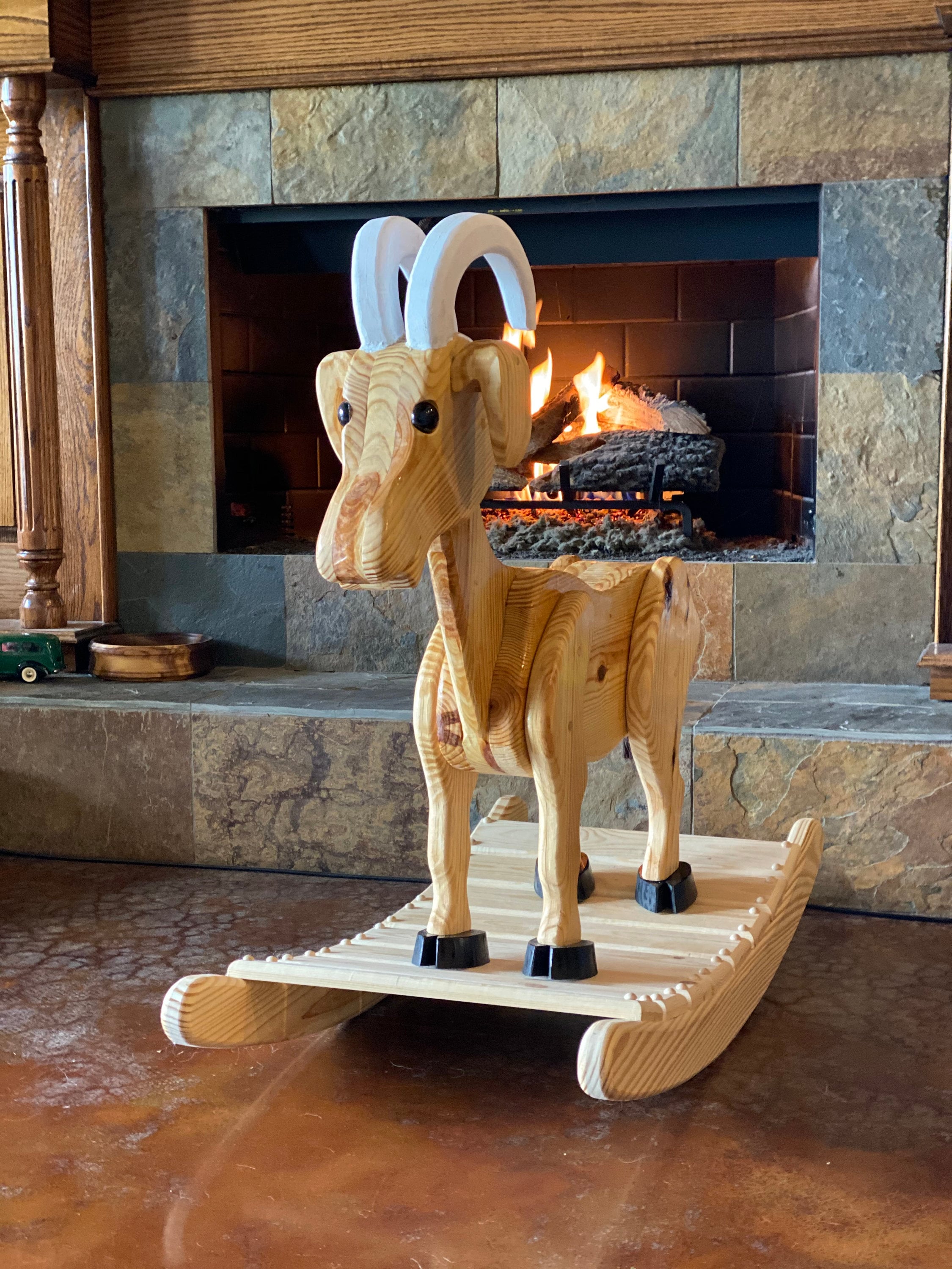 Wooden rocking store goat