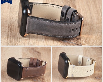 Christmas Gifts for Men, Apple Watch Band Leather, Custom iWatch Strap 45mm 44mm 40mm 41mm 38mm 42mm, Gift for Dad Husband, Gift for Women