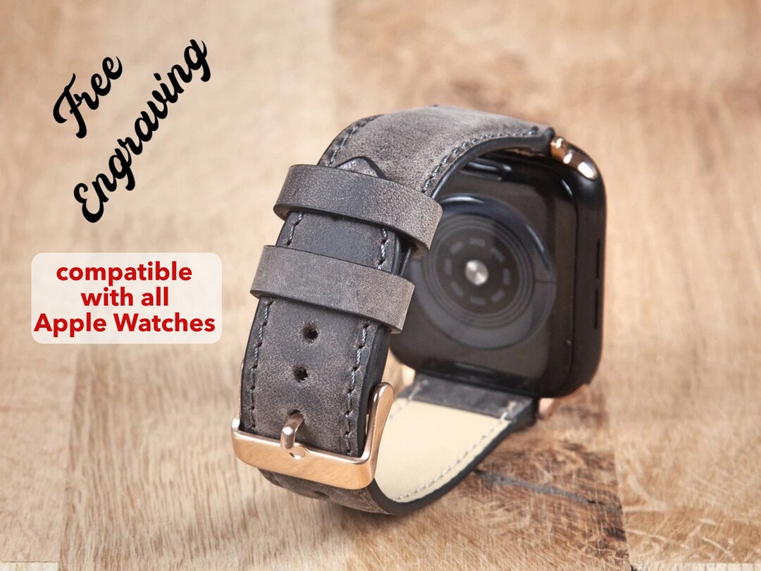 Apple Watch Band Men Leather Apple Watch Band 44mm 40mm 45mm Etsy