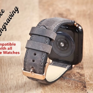 Apple Watch Band Men, Leather Apple Watch Band 44mm 40mm 45mm 41mm 42mm 38mm, Christmas Boyfriend Husband Dad Gift, Apple Watch 8 Ultra 49mm