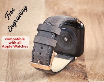 Apple Watch Band Men, Leather Apple Watch Band 44mm 40mm 45mm 41mm 42mm 38mm, Christmas Boyfriend Husband Dad Gift, Apple Watch 8 Ultra 49mm