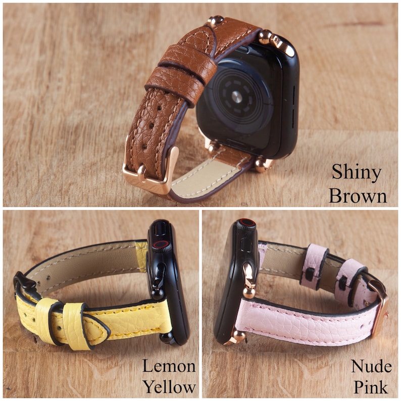 Pink Slim Apple Watch Band 40mm 38mm Women Thin Beaded Apple Etsy