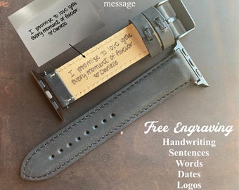 Apple Watch Band Men, Birthday Gift Dad Husband Boyfriend, Engraved iWatch 40mm 44mm 45mm 41mm 49mm 38mm 42mm Band, Fathers Day Gift
