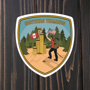Northern Terminus Sticker, Pacific Crest Trail Sticker, PCT Sticker - WA Section L, hiking sticker. Thru Hiker