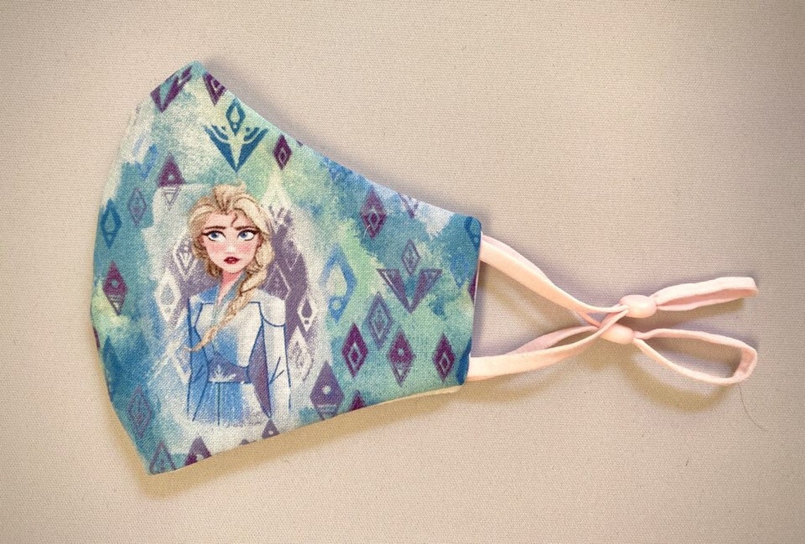 Kids Face Mask in Frozen Elsa Print Comfortable Design 100% - Etsy