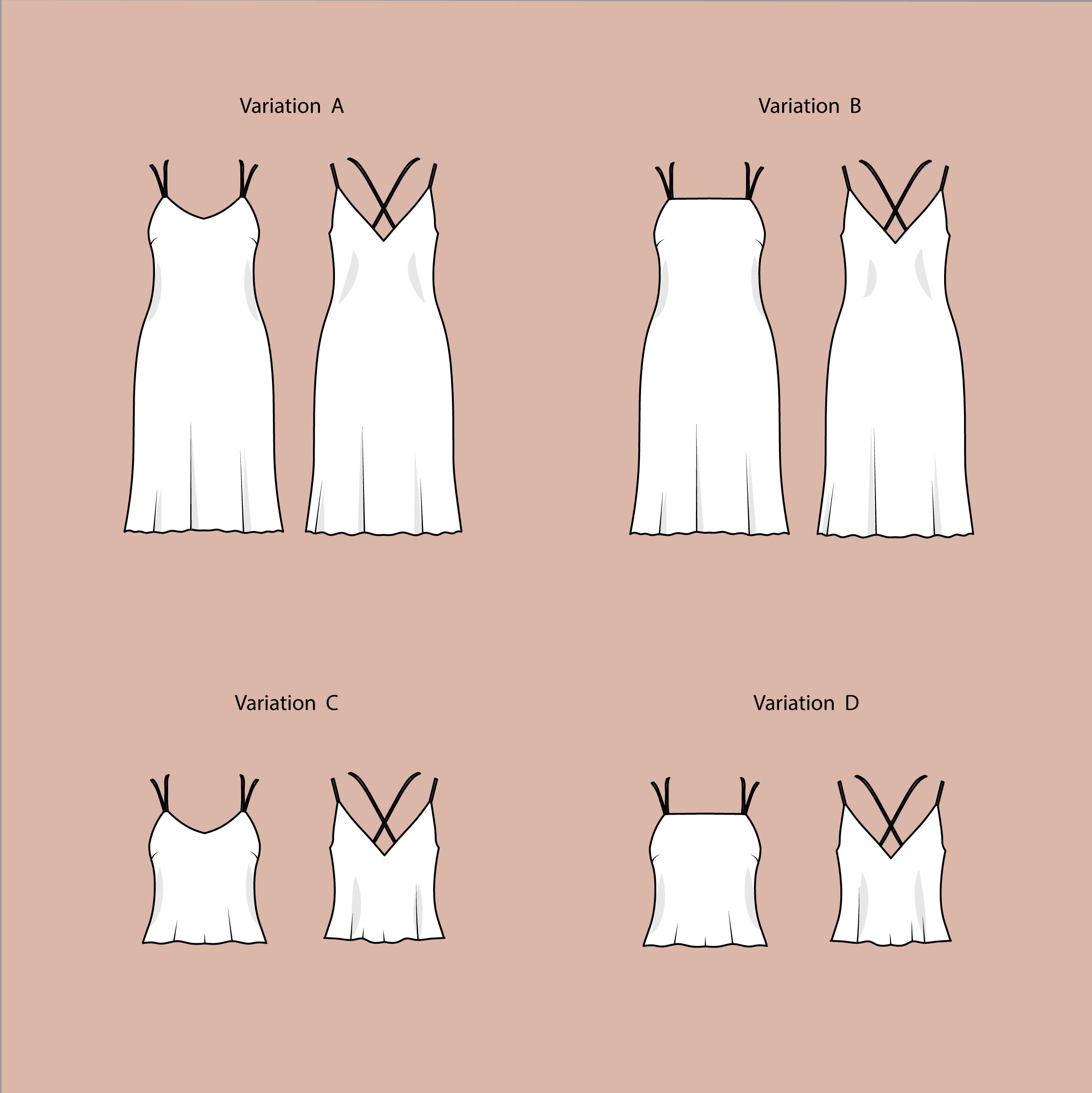 Slip Dress Pattern Cowl Neck Dress Sewing Pattern Biascut