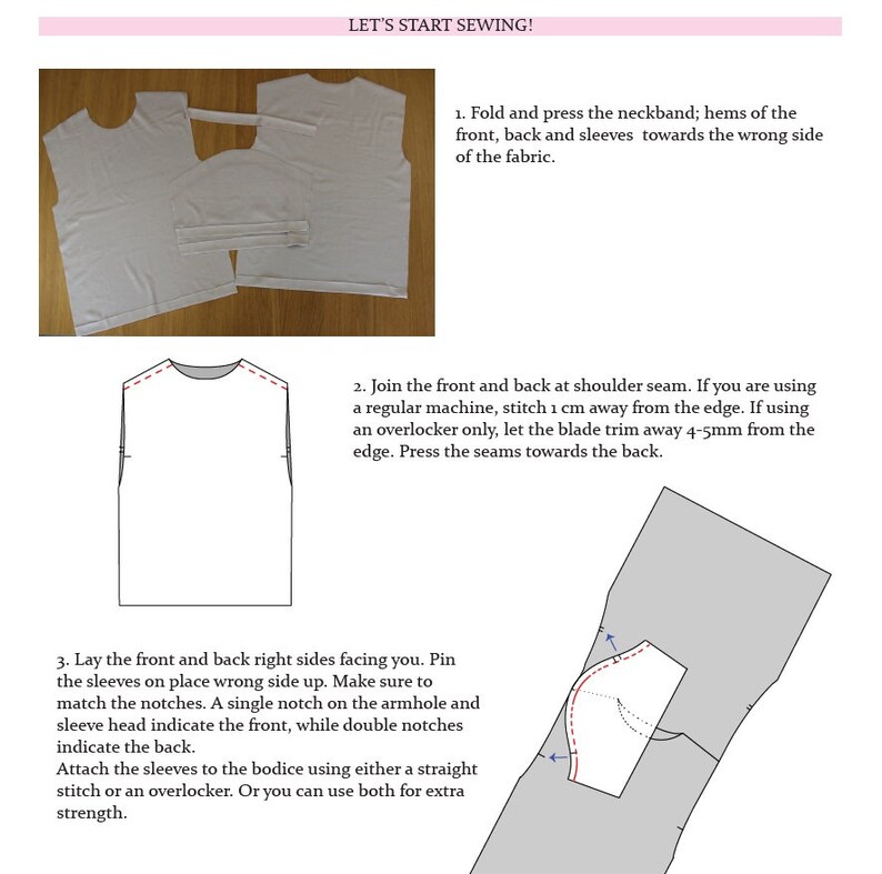 Oversized T-shirt sewing pattern PDF | Etsy