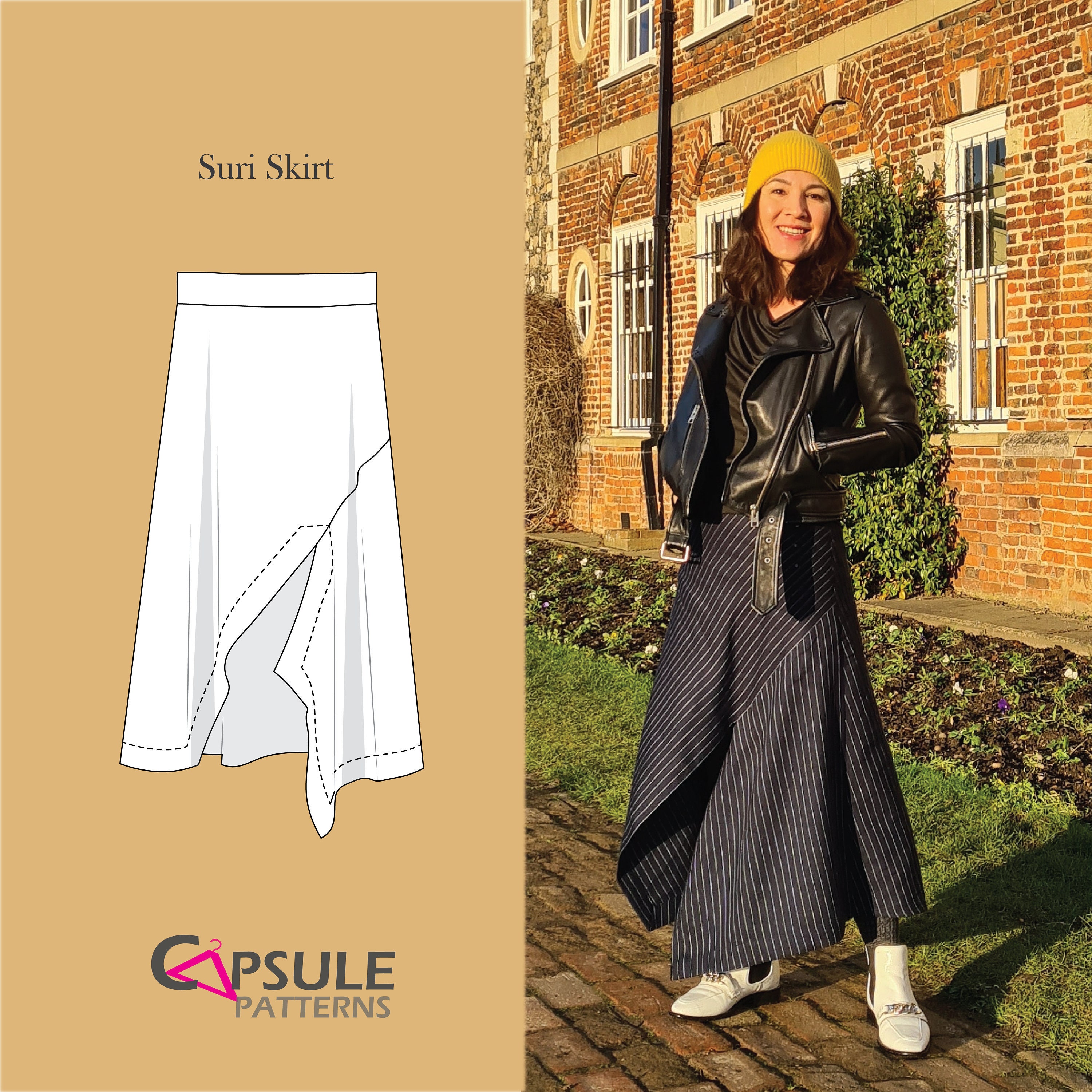 Skirt Sewing Pattern, A-line Asymmetrical Midi Skirt Sewing Pattern,  Digital Pdf Sewing Pattern Suri -  Canada