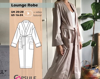 Lounge robe Sewing Pattern/ Robe digital pattern/ PDF sewing pattern