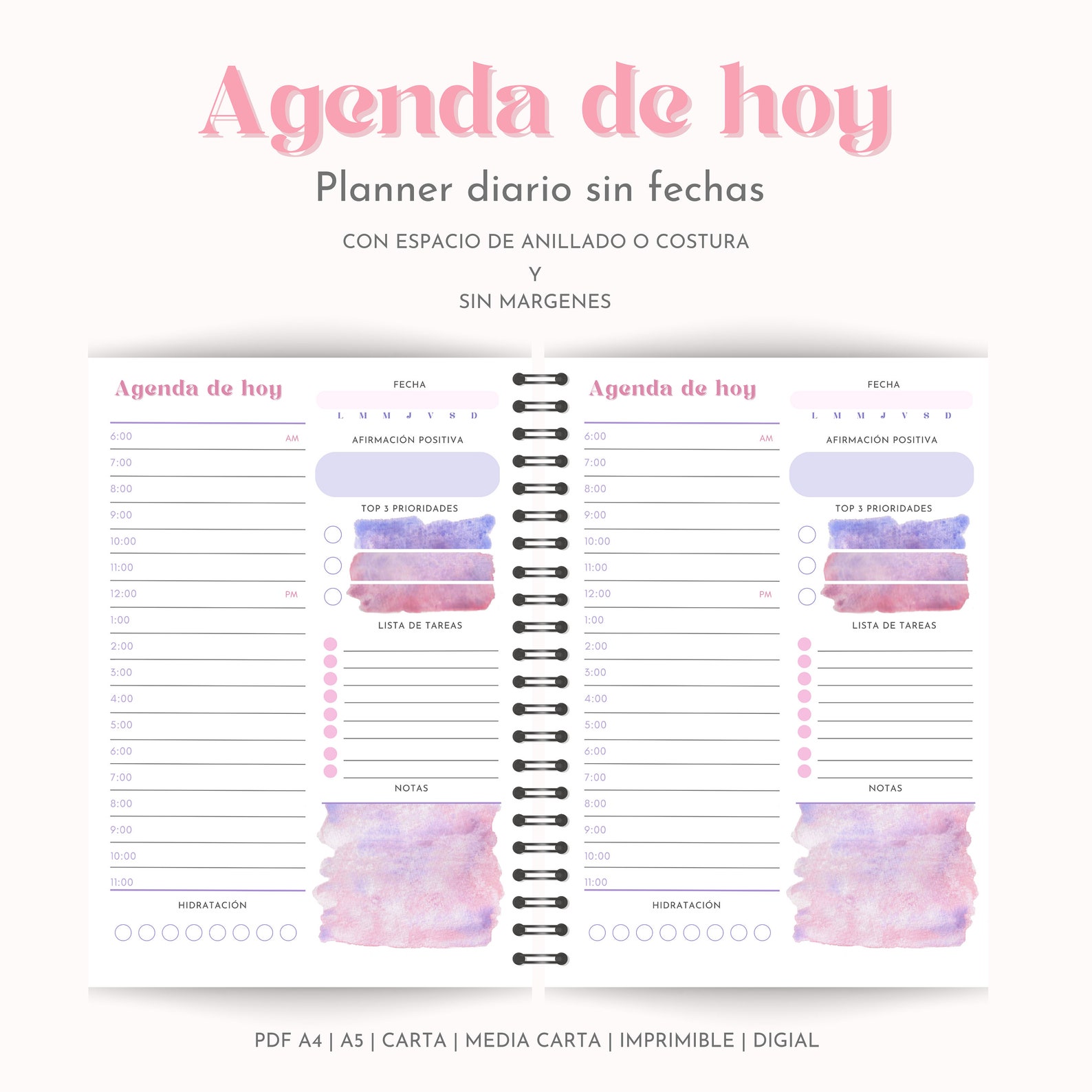 Set of Printable Planners in Spanish Personal Planner Insert Etsy