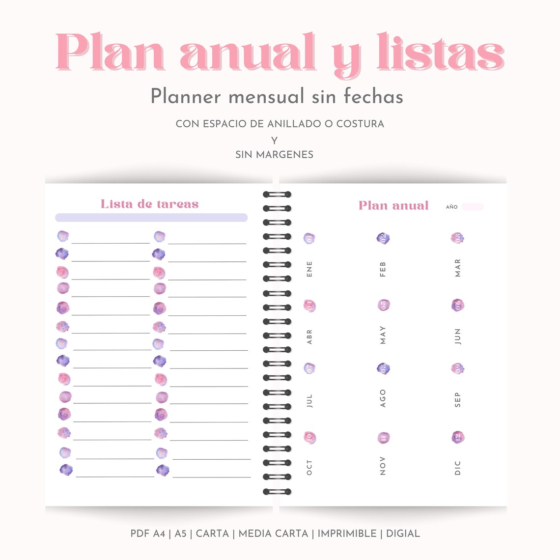 Set of Printable Planners in Spanish Personal Planner Insert Etsy