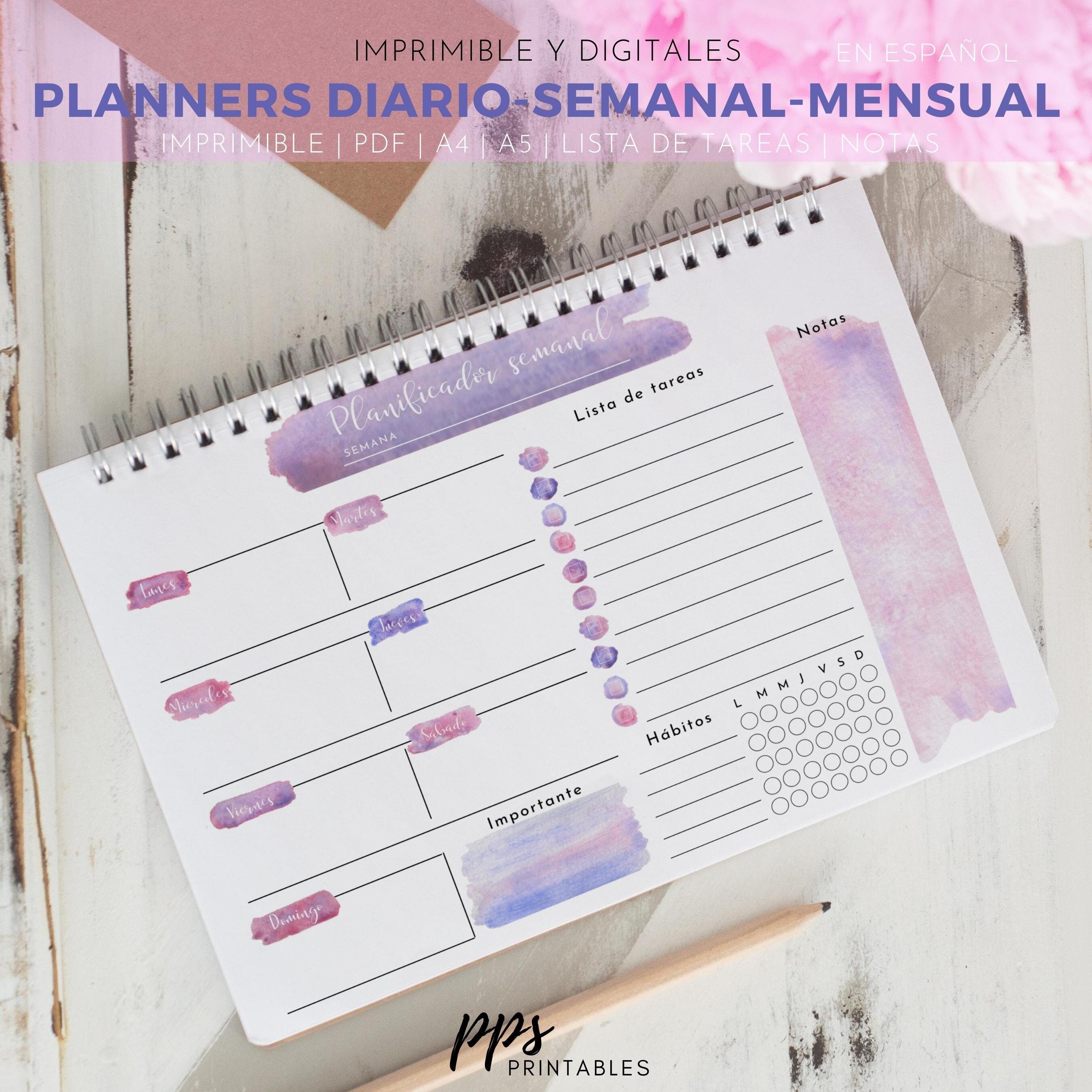 Printable and Digital Planner Planner in Spanish Perpetual Etsy