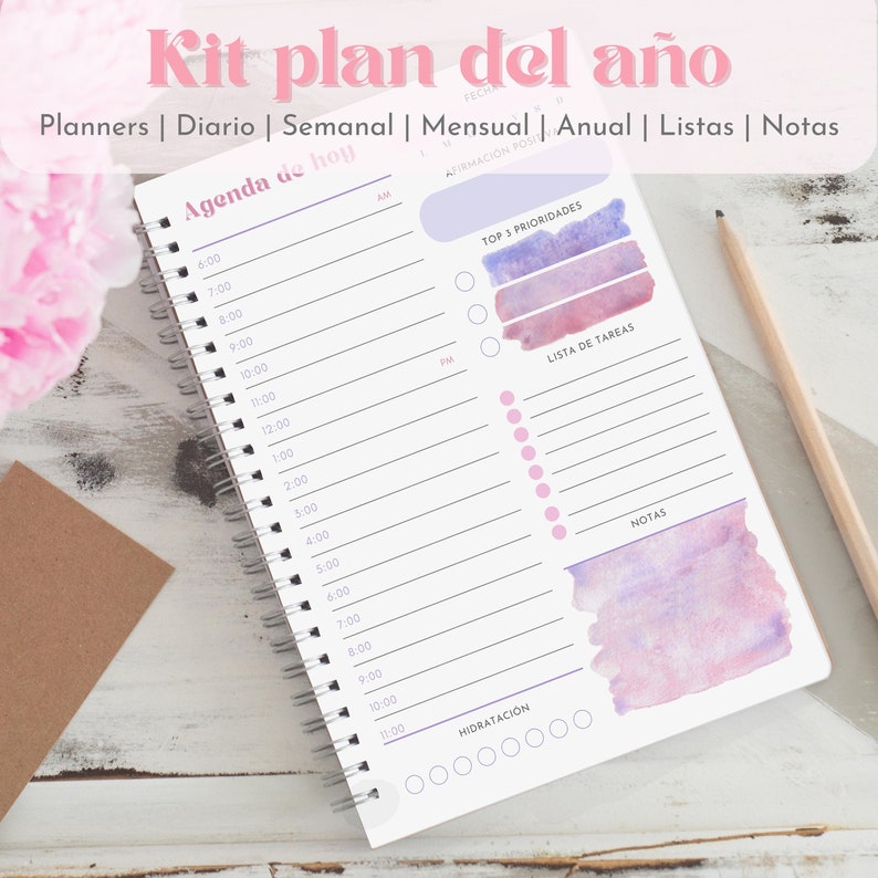 Set of Printable Planners in Spanish Personal Planner Insert Etsy