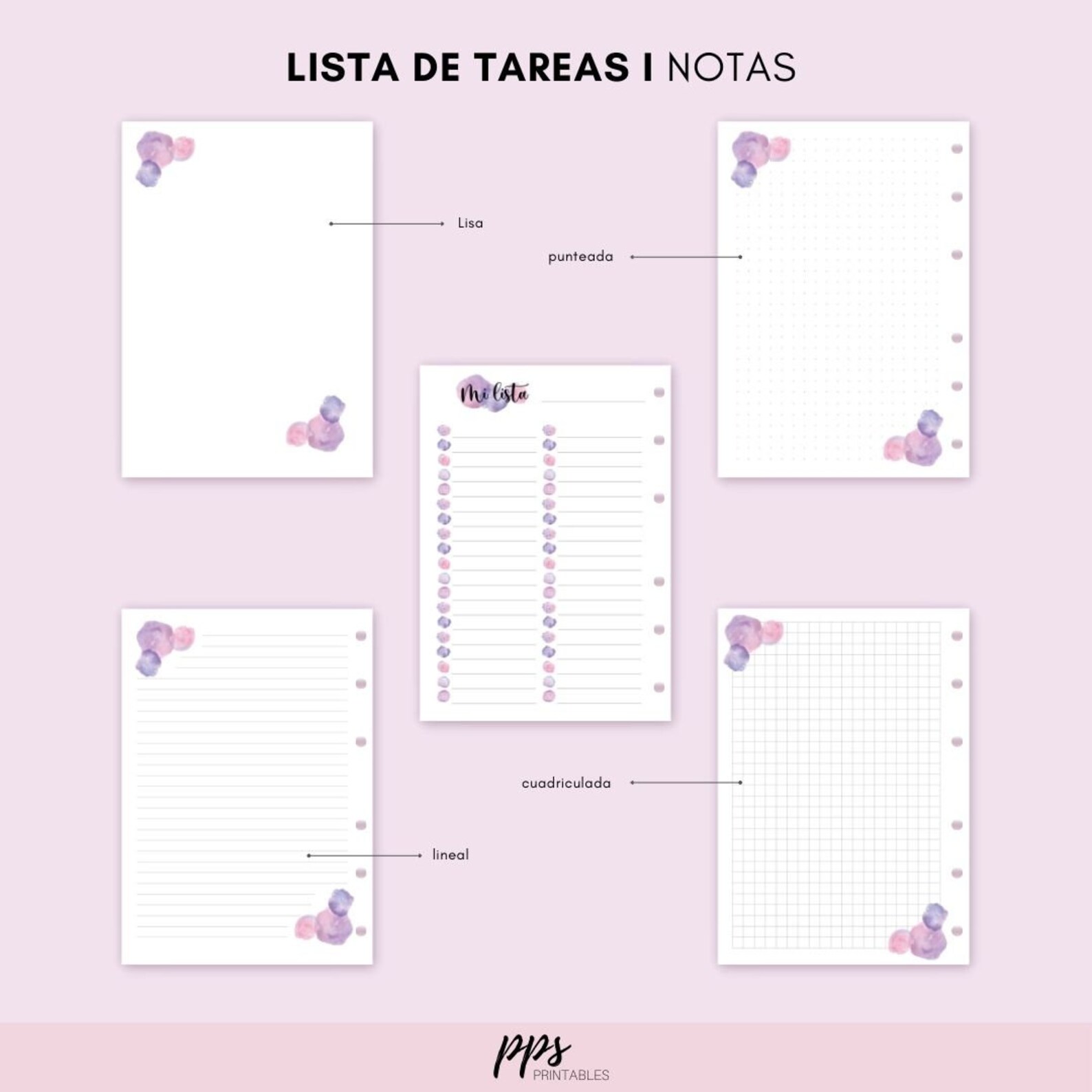 Set of printable planners in Spanish insertion of personal Etsy