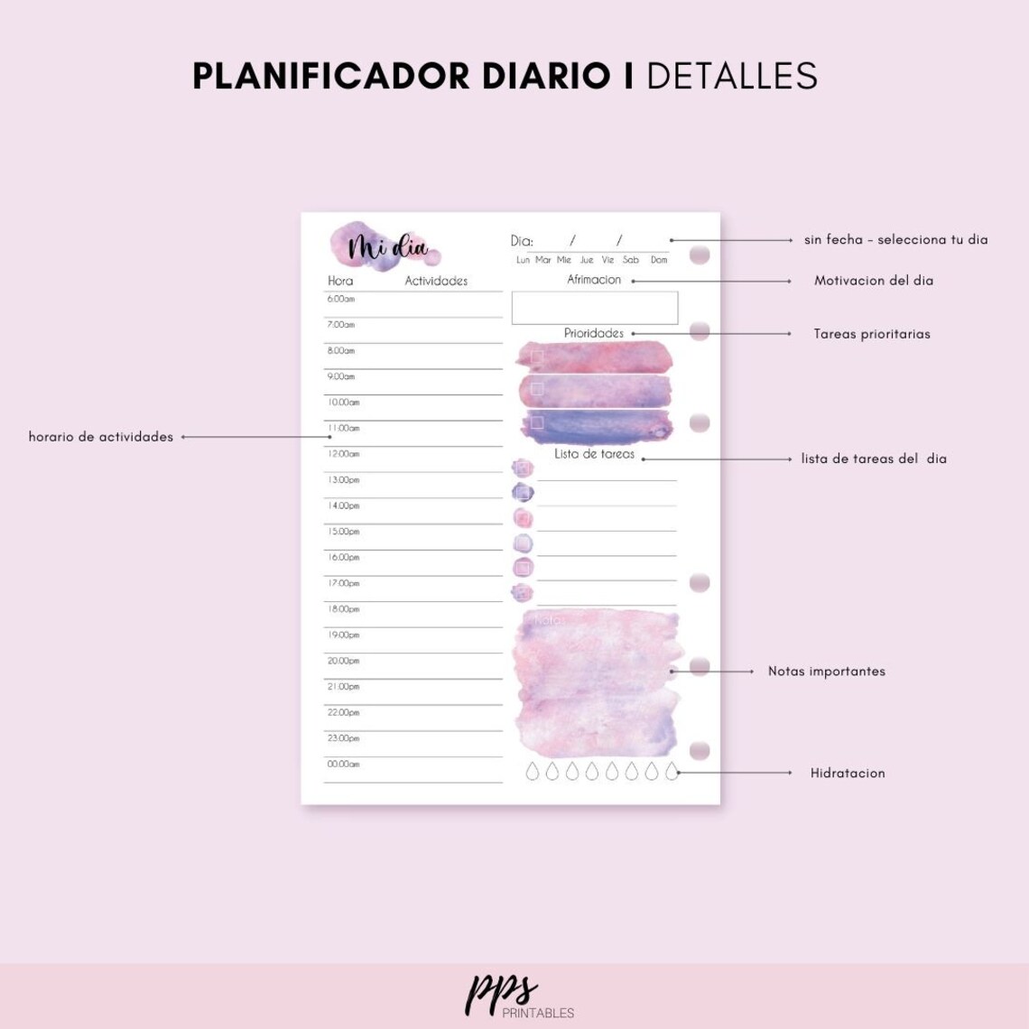 Set of printable planners in Spanish insertion of personal Etsy