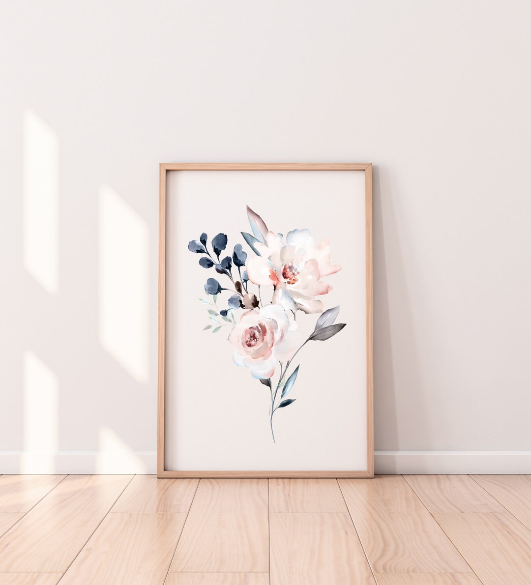 BLUSH PINK WALL Art, Floral Print Art, Rose Flower Print, Minimal Art ...