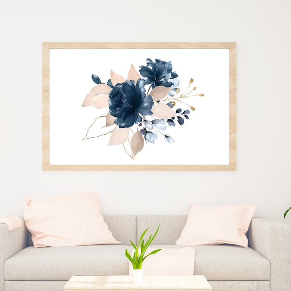 Navy Blue Wall Art Etsy