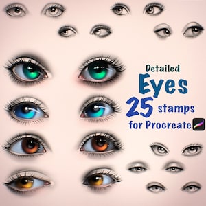 Eye Stamps for Procreate - Detailed Easy Eyes