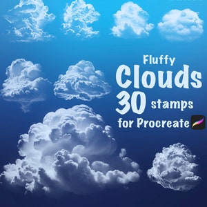 Cloud Stamps for Procreate - Easy Fluffy Clouds