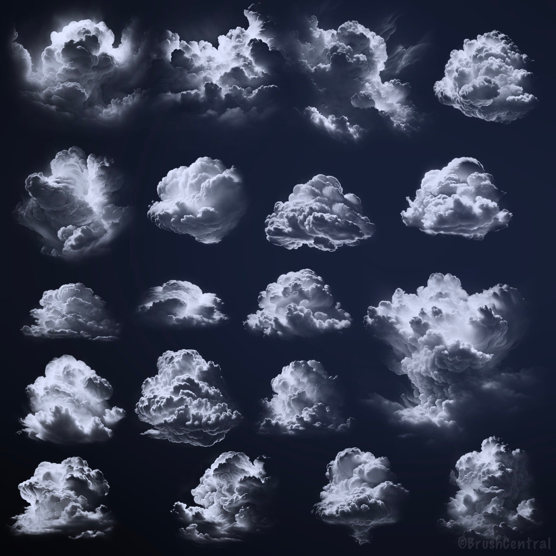 Sellos de nubes para Procreate - Easy Fluffy Clouds - Etsy México
