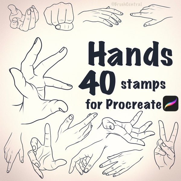Hands - Stamps for Procreate - Hand References