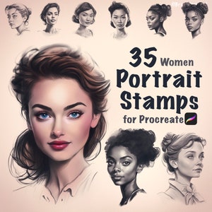 Portrait Stempel für Procreate - Frauen Weibliche Gesichter