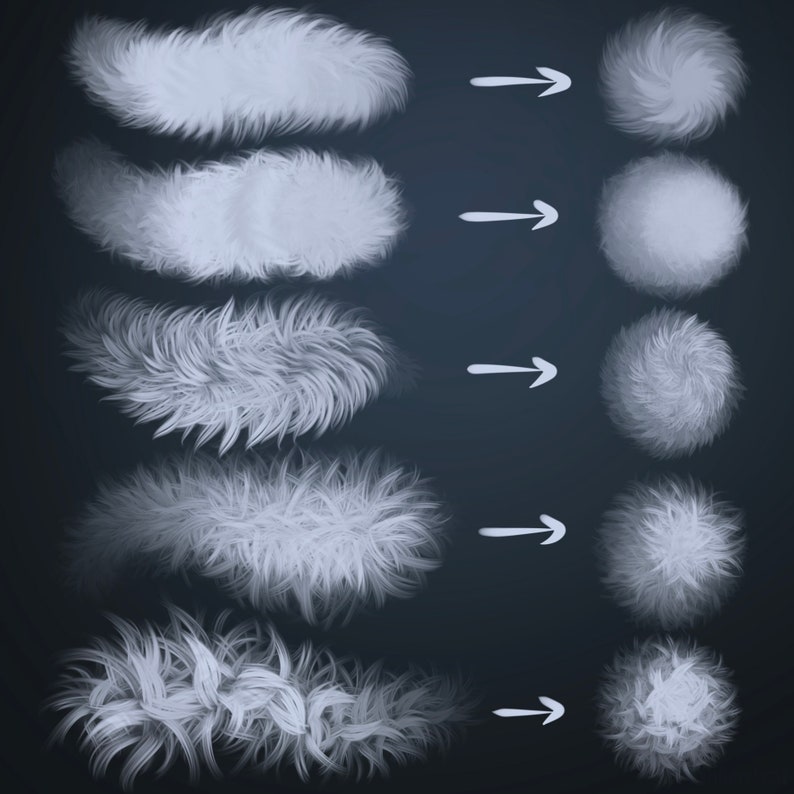 Realistic Fur Brushes for Procreate Easy Fur Etsy