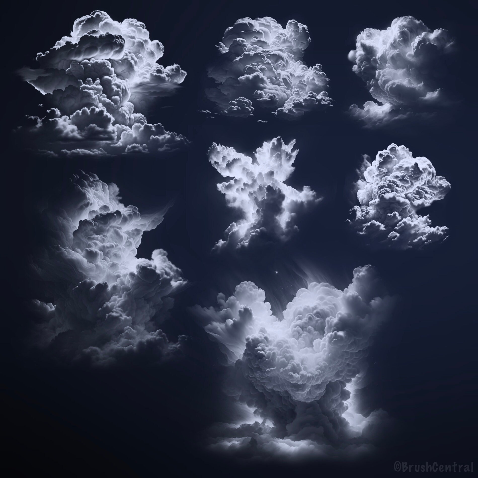 Sellos de nubes para Procreate - Easy Fluffy Clouds - Etsy México
