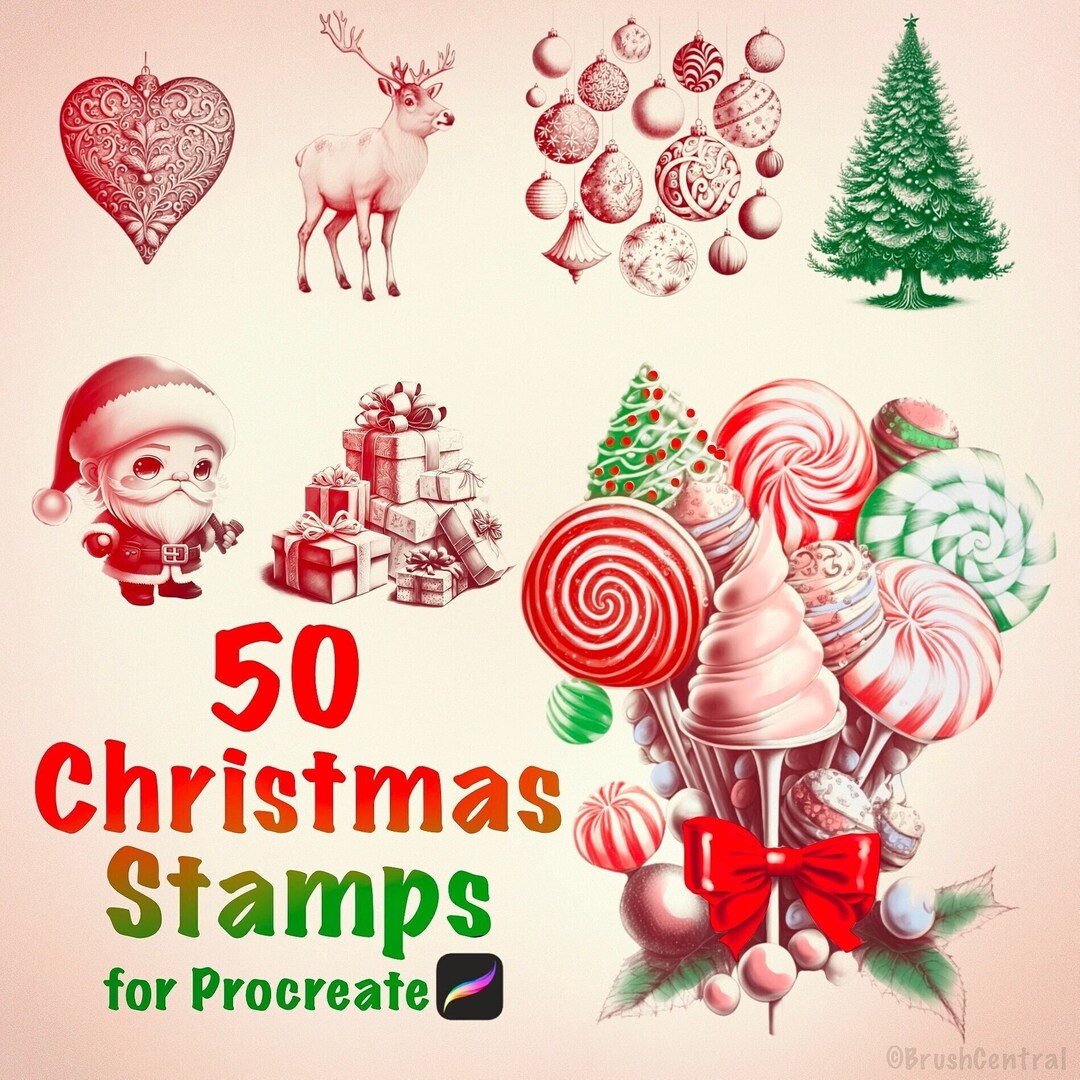 Christmas Stamps for Procreate - Xmas - Etsy