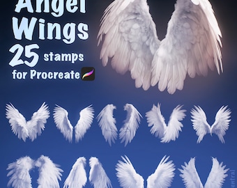 Angel Stamps for Procreate - Easy Realistic Wings
