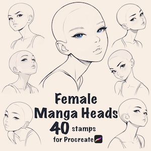 Manga Kopf Stempel für Procreate - Portrait Tool