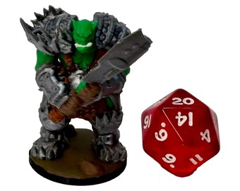 Painted Orc Warrior-  Enemy, 28mm, DnD Miniatures, D&D, Mini