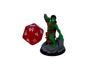 Painted Orc Barbarian Female -  Enemy/Hero, 28mm, DnD Miniatures, D&D, Mini