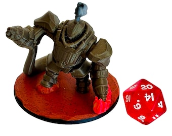 Painted Furnace Golem-  Enemy, 28mm, DnD Miniatures, D&D, Mini