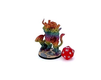 Painted Rainbow Clockwork Minotaur-  Enemy, 28mm, DnD Miniatures, D&D, Mini