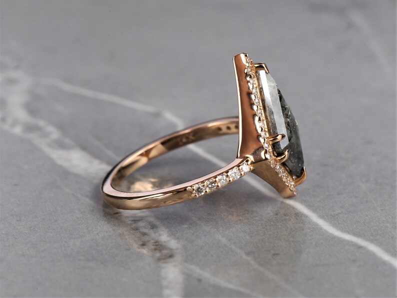 Salt and Pepper Diamond Kite Cut Diamond Ring Natural Etsy
