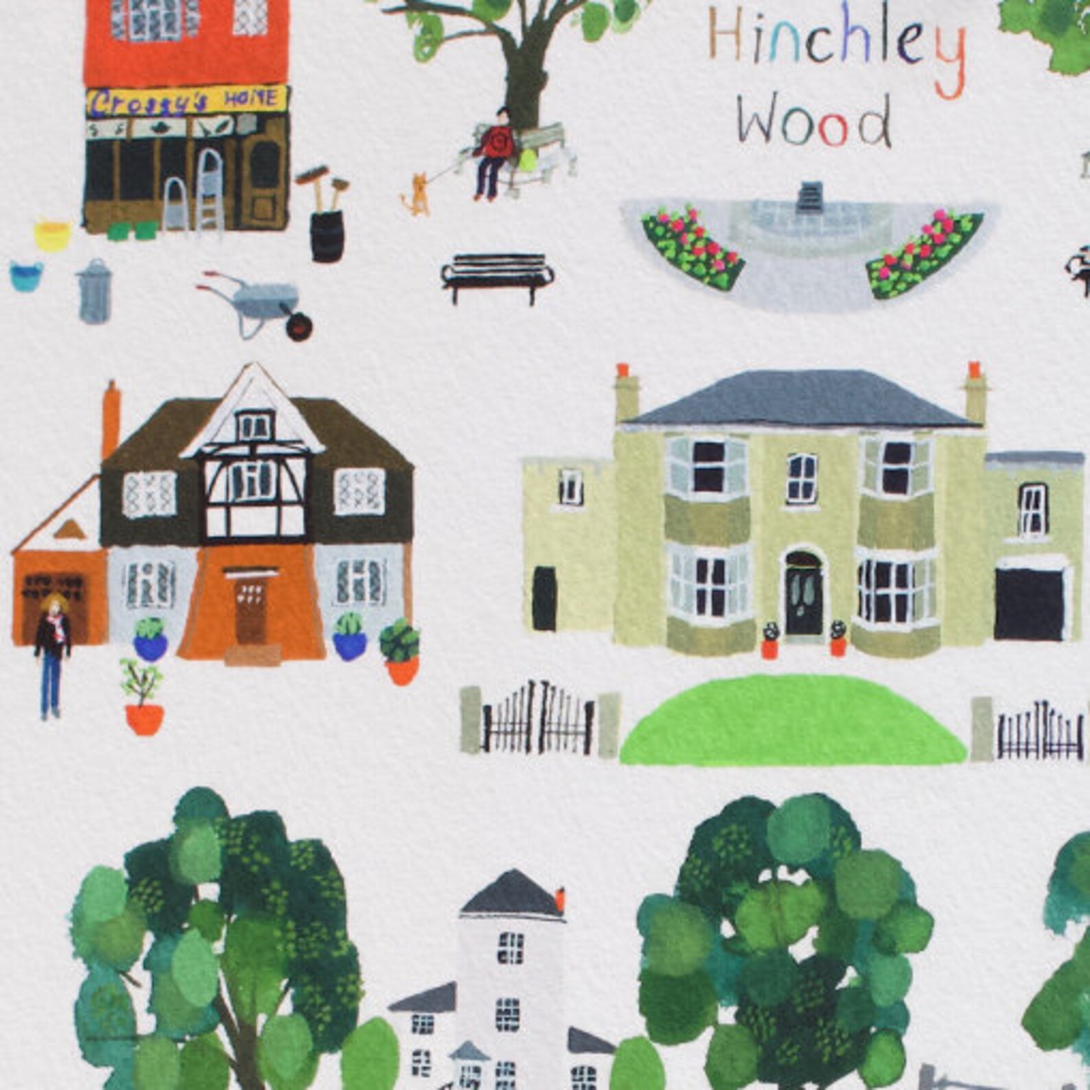 Hinchley Wood, Surbiton. Esher, Telegraph Hill, Surrey, Fine Art Giclee