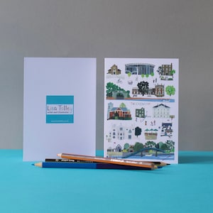 5er-Pack Twickenham-Karten, Twickenham Riverside, Eel Pie Island, Themse, Orleans House, Marble Hill House, Notizkarte, Dankeskarte,