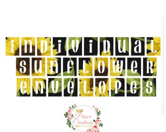 Sobres de encuadernación de presupuesto individual, sobres de aglutinante de presupuesto de girasol, sobres de cremallera personalizables, sobres de efectivo en efectivo, sobres de efectivo adicional