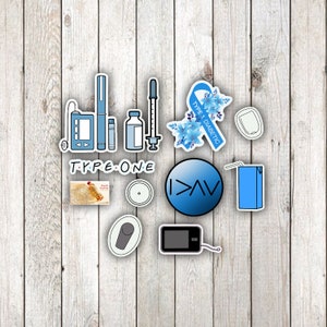 Type 1 Diabetes Sticker Pack | Waterproof Stickers | For Laptop, Water bottle, Notebooks and More! Bridesmaids Gifts